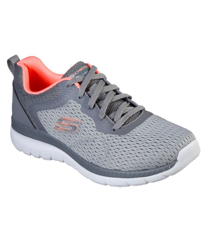 Compra online Zapatillas Skechers Bountiful Quick Path Mujer Gris Coral en oferta al mejor precio