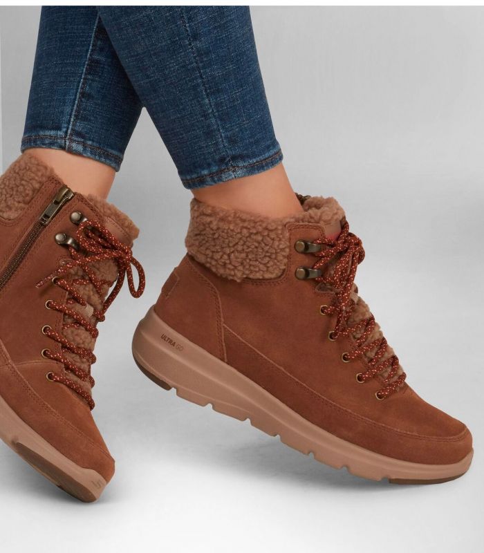 Compra online Botas Skechers On the GO Glacial Ultra Woodlands Mujer Marron en oferta al mejor precio