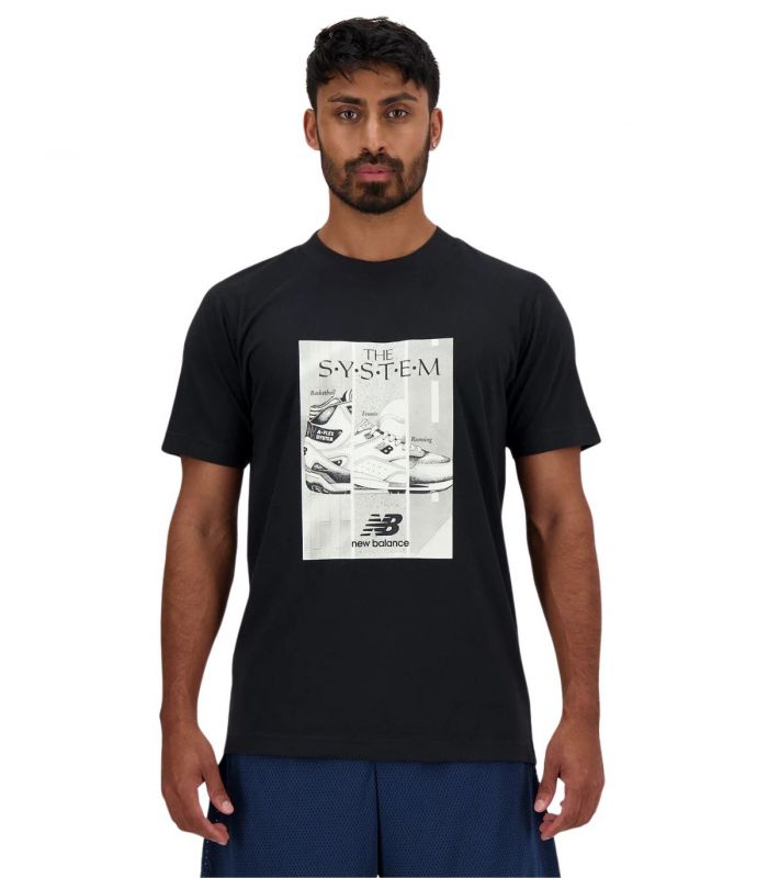 Compra online Camiseta New Balance Poster Hombre Black en oferta al mejor precio