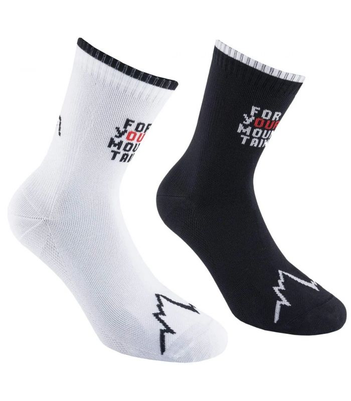 Compra online Calcetines La Sportiva For Your Mountain Socks Black White en oferta al mejor precio
