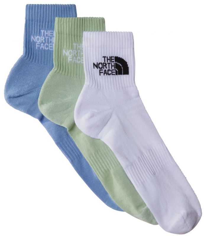 Compra online Calcetines The North Face Multi Sport Cush Quarter Sock 3P TNF White Misty Sage Steel Blue en oferta al mejor precio