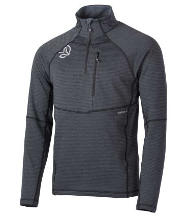 Camiseta Ternua Momhill 1/2 Zip Hombre Whales Grey Black